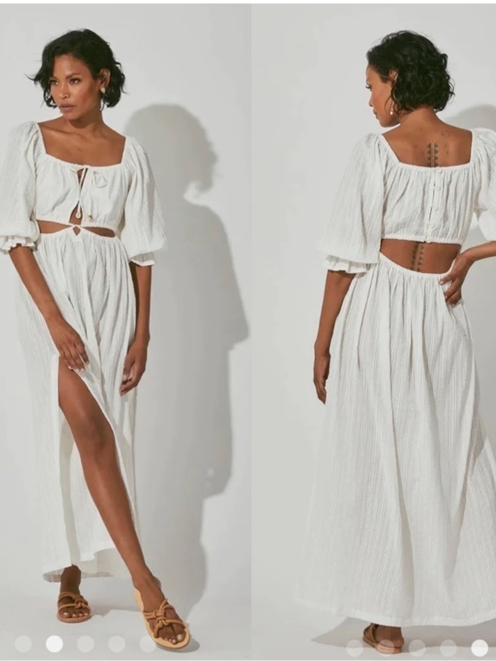 Cleobella Sutton Dress Cotton Gauze Cut Out M Open Back